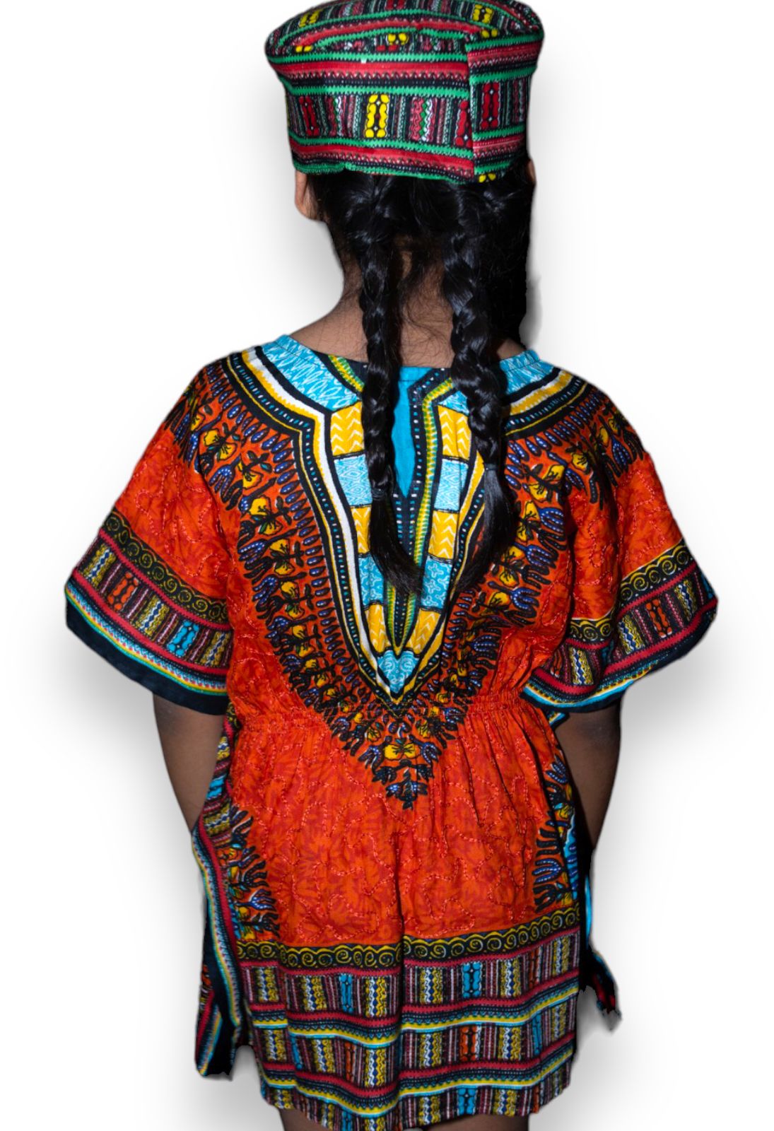 Manta de Niña con Estampado Afrocaribeño Naranja