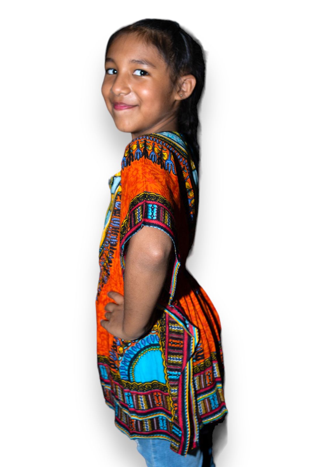 Manta de Niña con Estampado Afrocaribeño Naranja