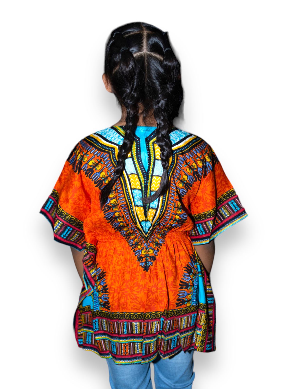 Manta de Niña con Estampado Afrocaribeño Naranja
