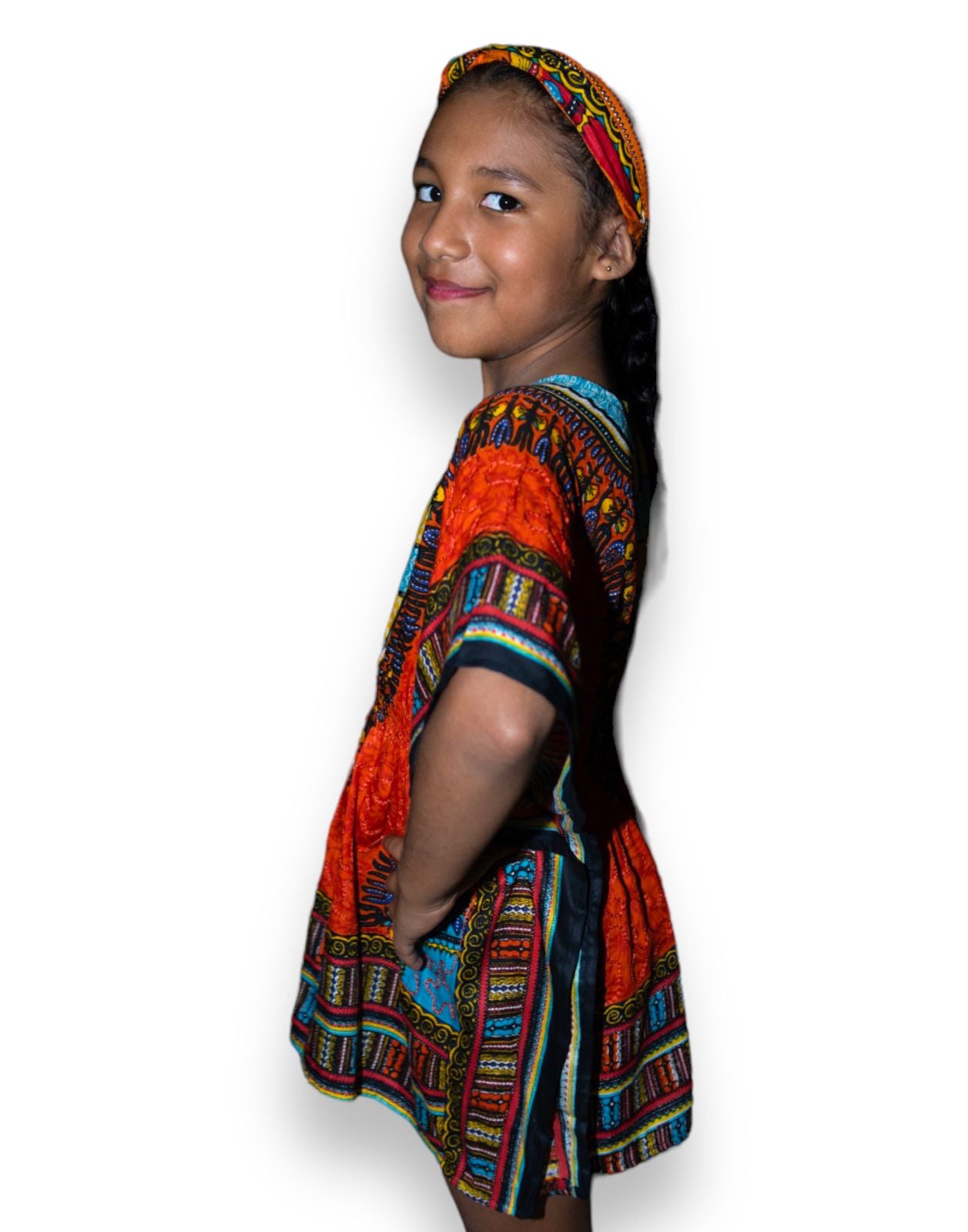 Manta de Niña con Estampado Afrocaribeño Naranja