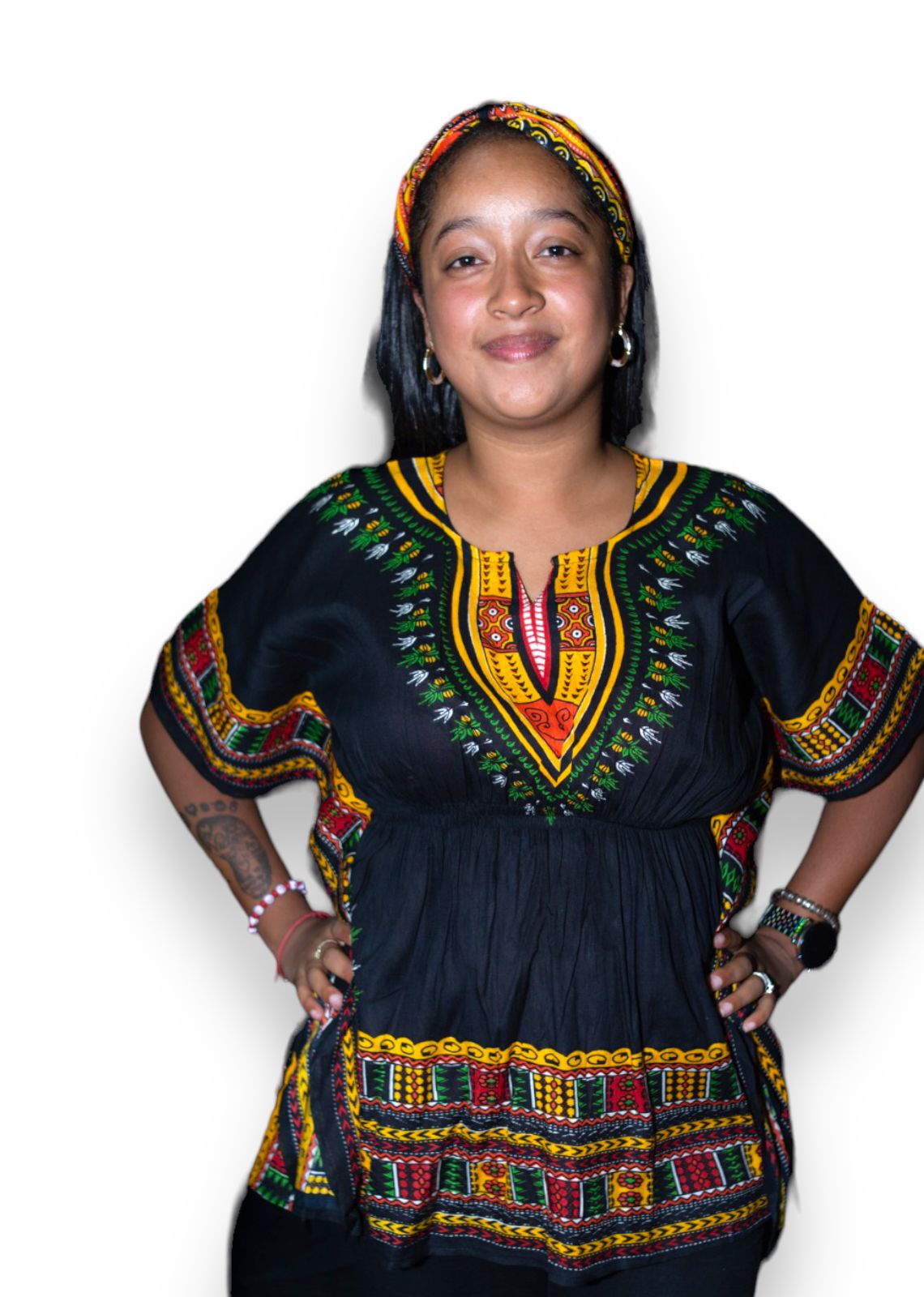 Manta Juvenil con Estampado Afrocaribeño Negro