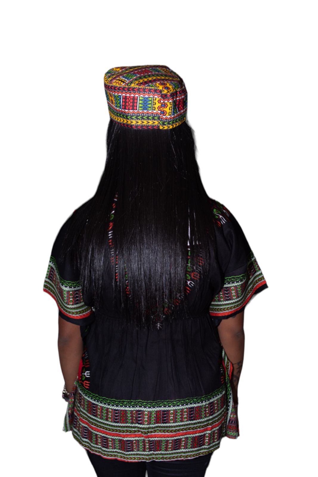 Manta Juvenil con Estampado Afrocaribeño Negro
