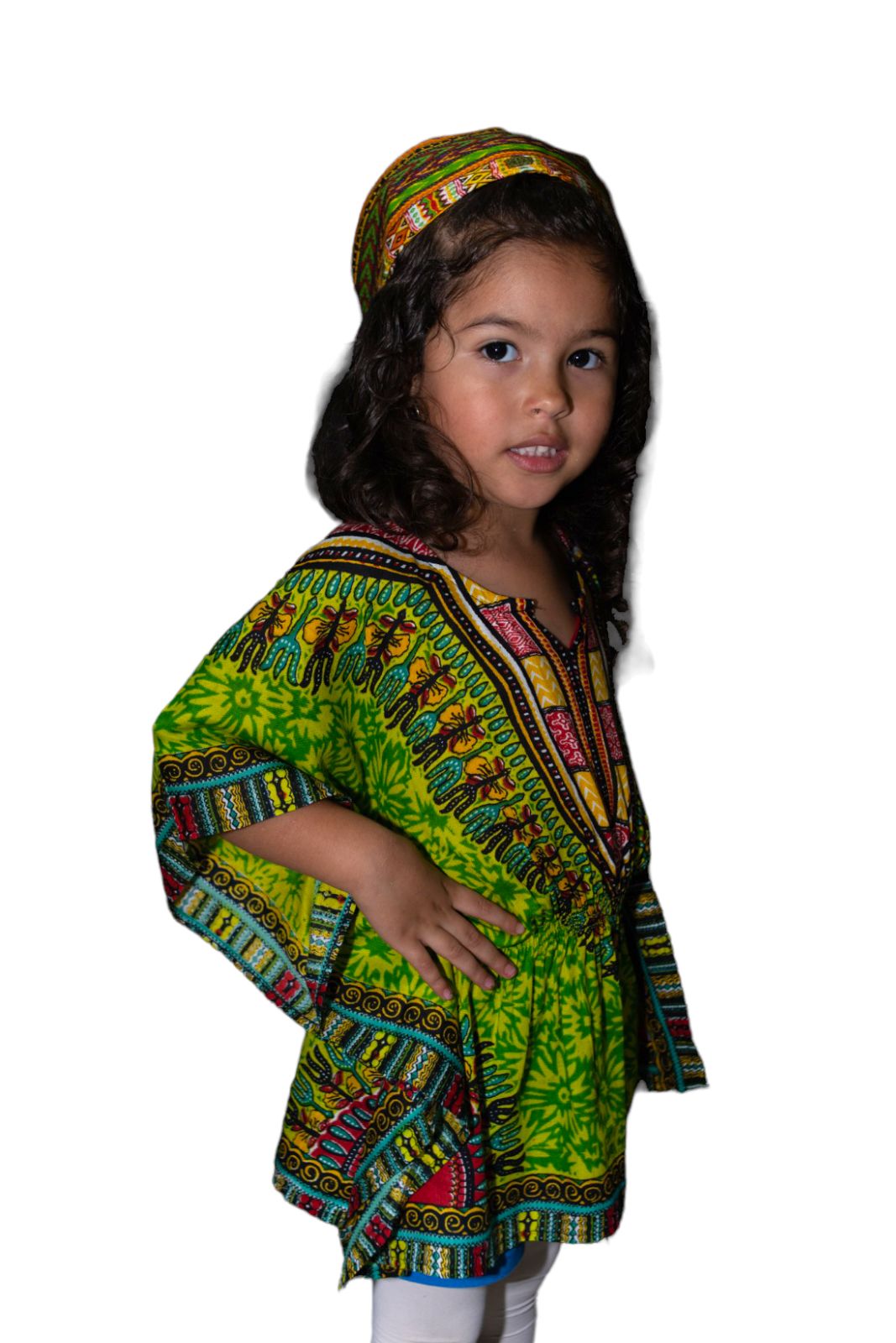 Manta de Niña con Estampado Afrocaribeño Verde