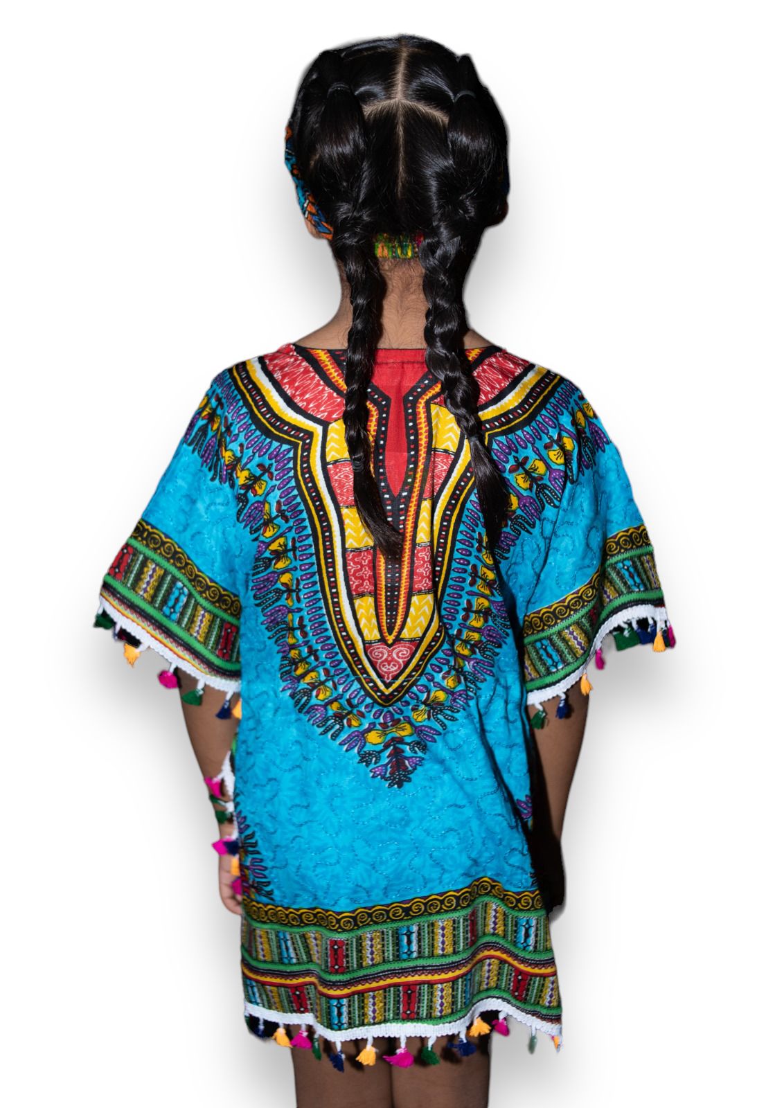 Manta de Niña con Estampado Afrocaribeño Azul