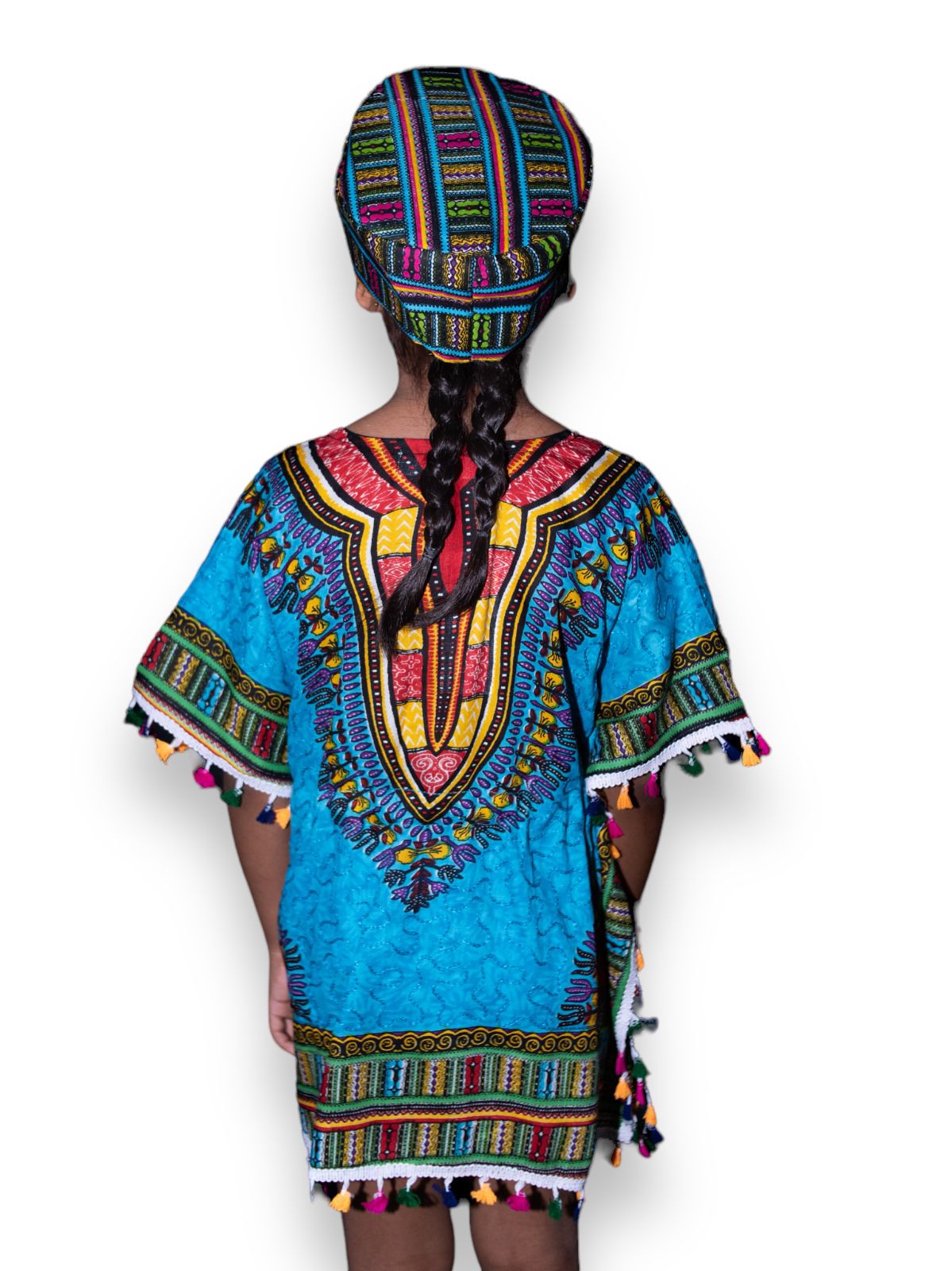 Manta de Niña con Estampado Afrocaribeño Azul