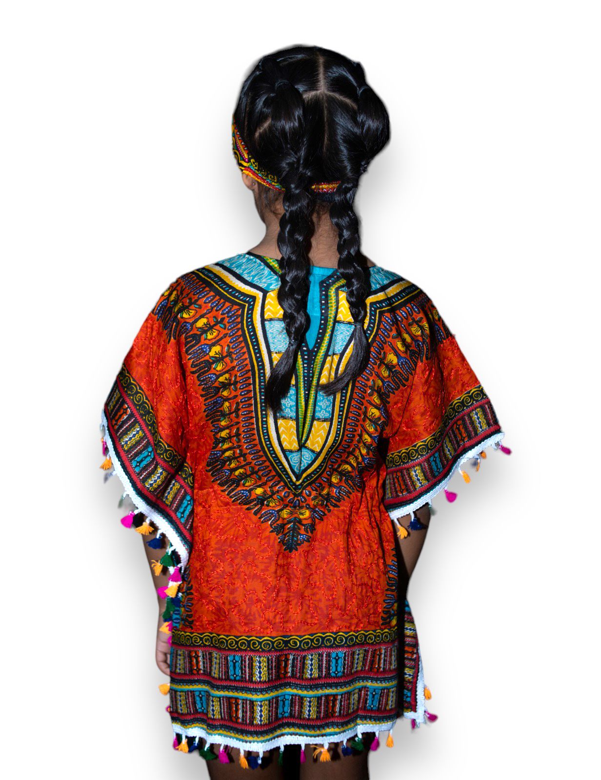 Manta de Niña con Estampado Afrocaribeño Naranja