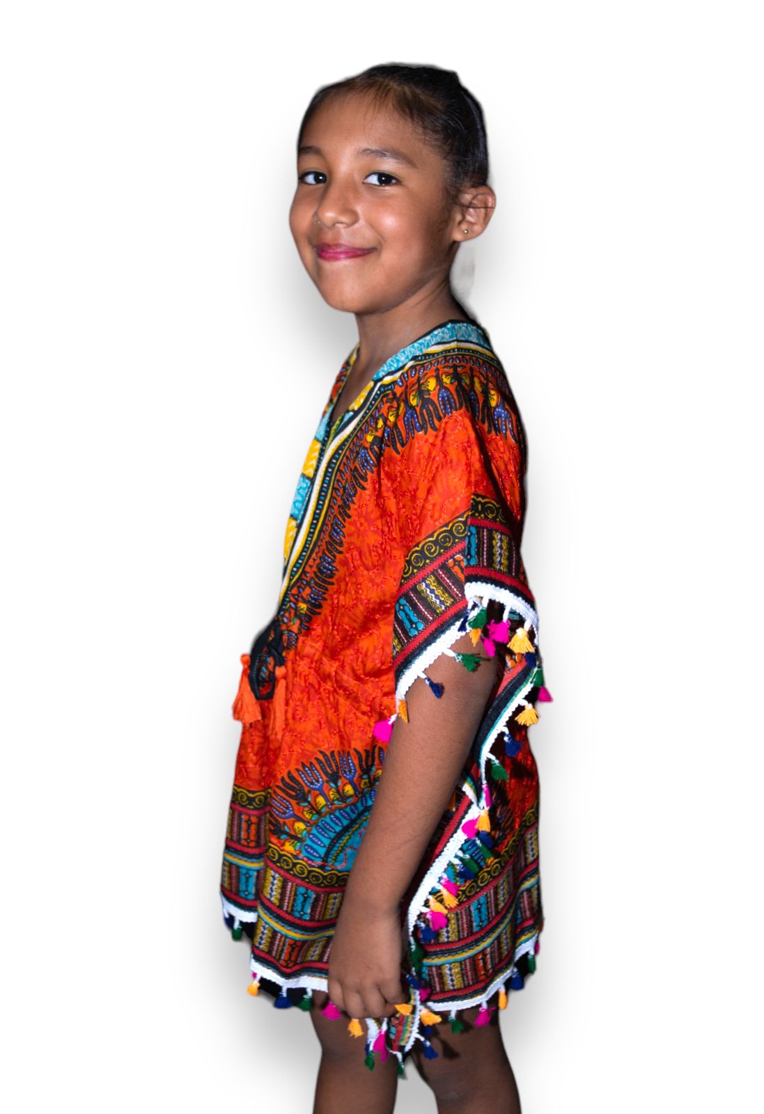 Manta de Niña con Estampado Afrocaribeño Naranja