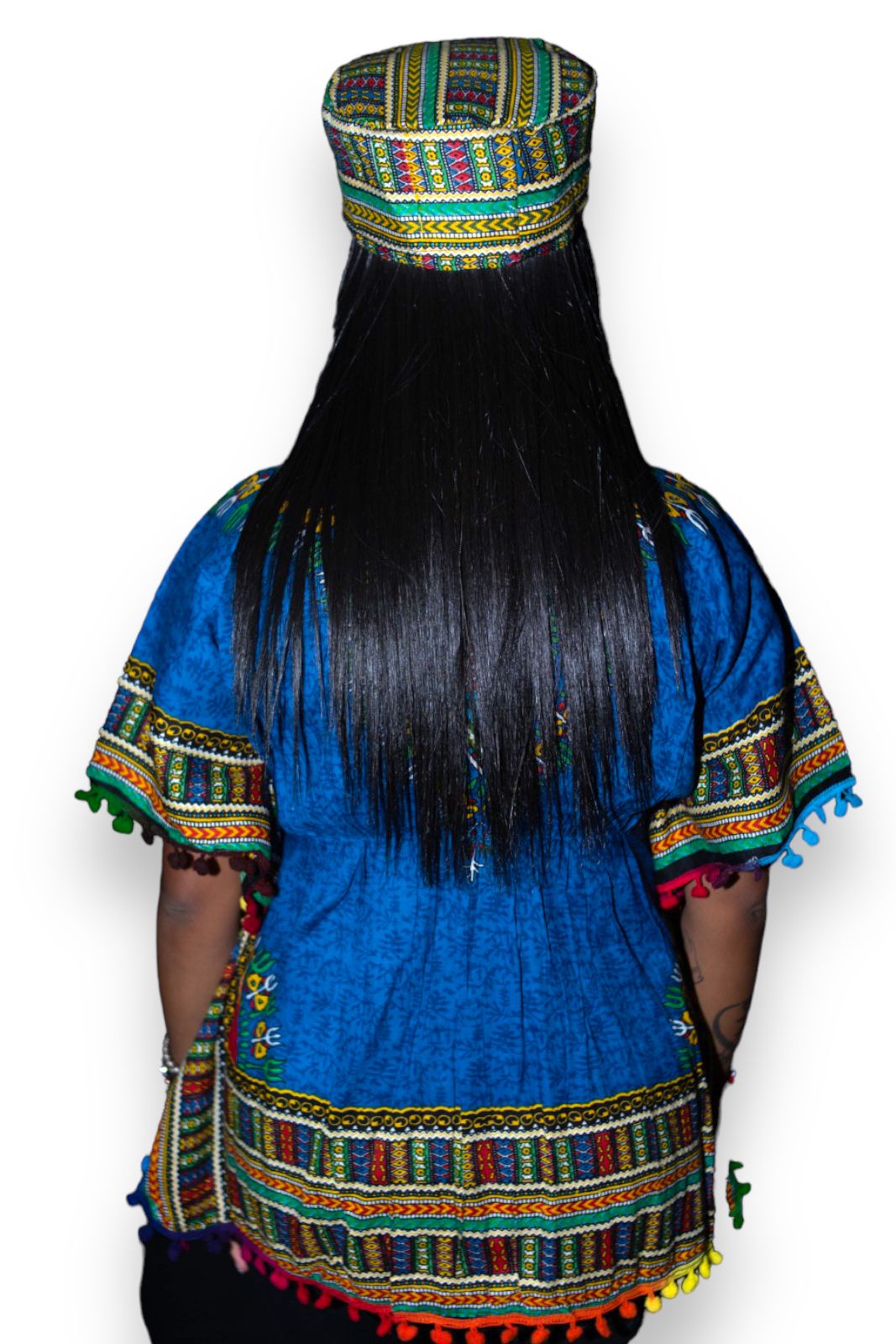 Manta Juvenil con Estampado Afrocaribeño Azul