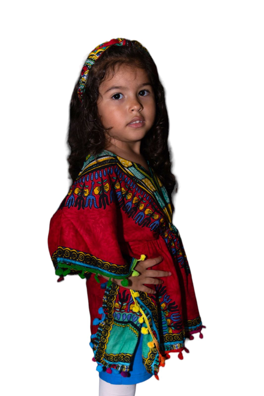 Manta de Niña con Estampado Afrocaribeño Rojo