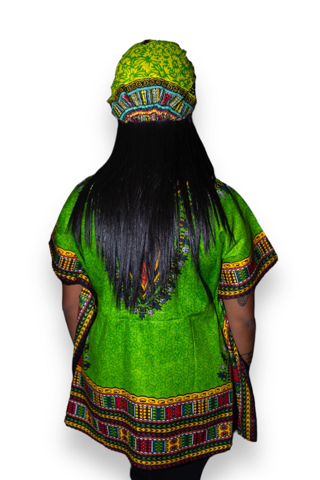 Manta Juvenil con Estampado Afrocaribeño Verde