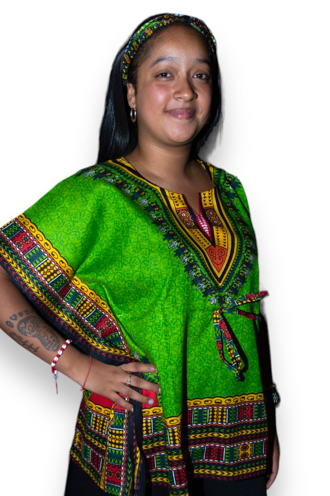 Manta Juvenil con Estampado Afrocaribeño Verde