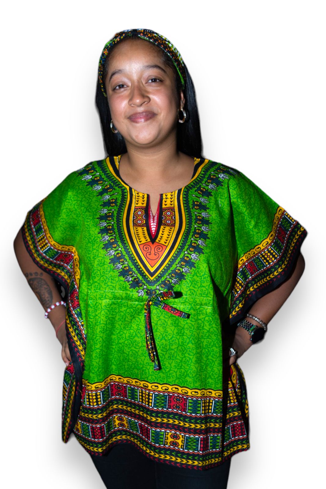 Manta Juvenil con Estampado Afrocaribeño Verde