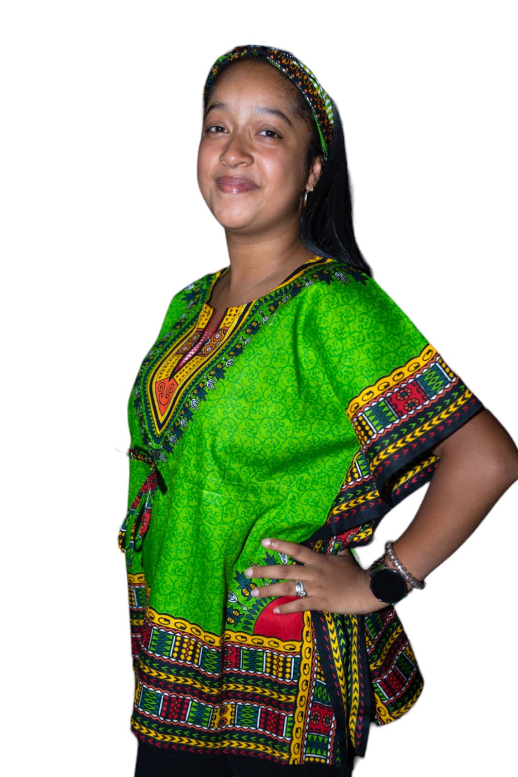 Manta Juvenil con Estampado Afrocaribeño Verde