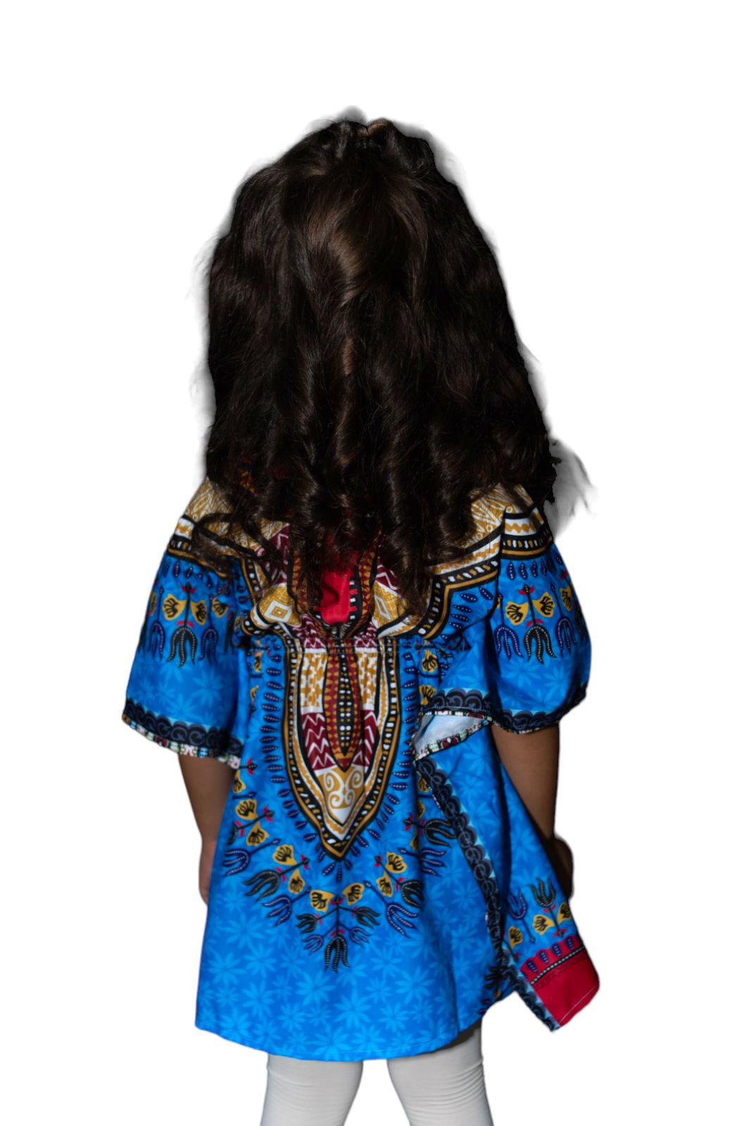 Top Manta de Niña con Estampado Afrocaribeño Azul