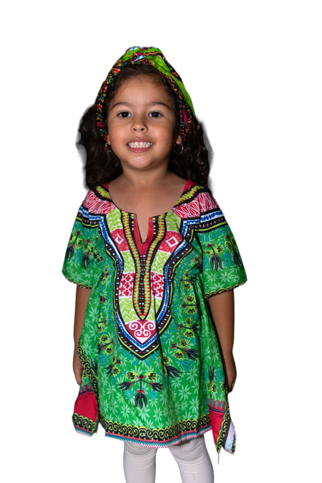 Top Manta de Niña con Estampado Afrocaribeño Verde