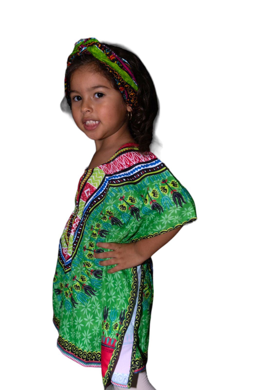 Top Manta de Niña con Estampado Afrocaribeño Verde