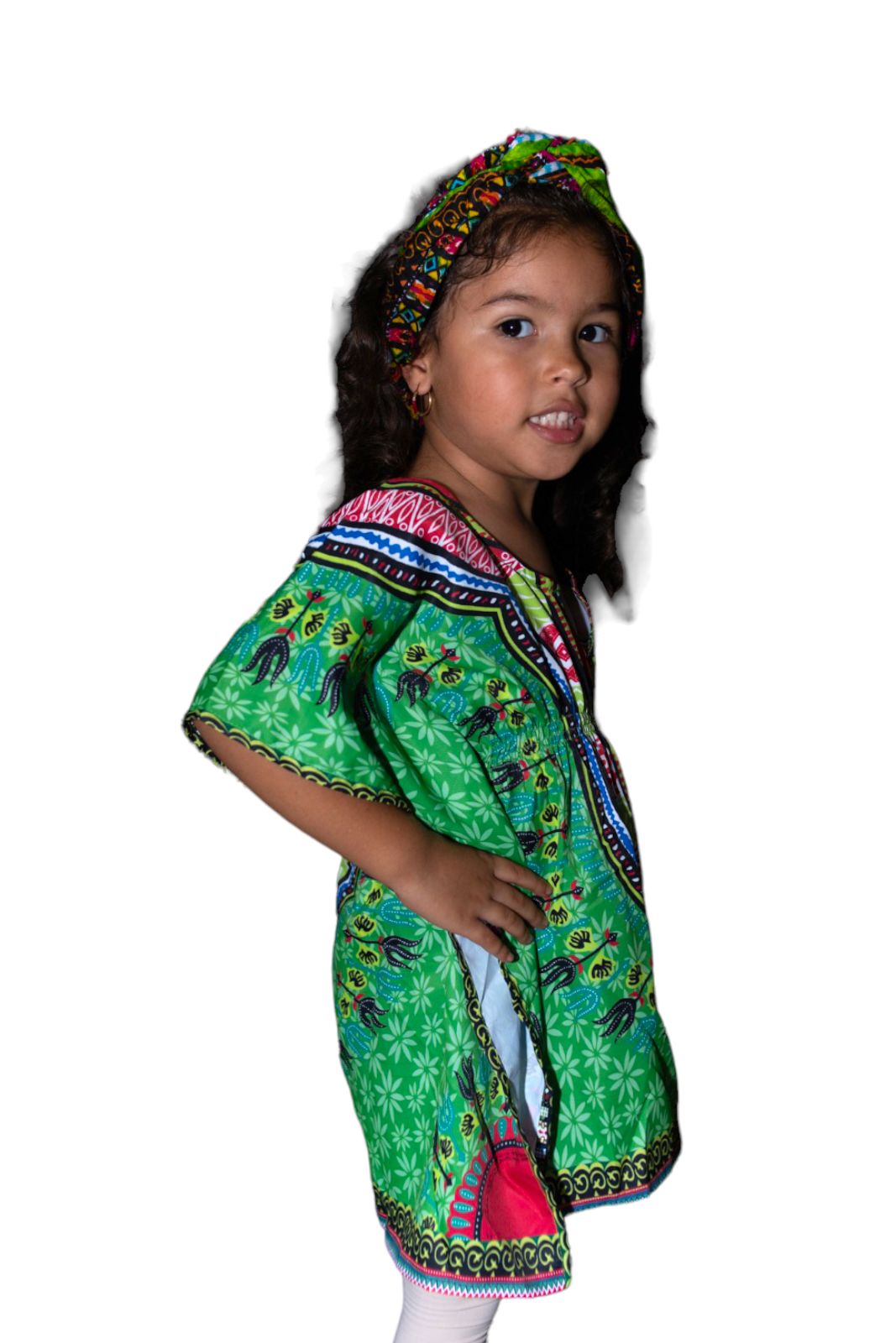 Top Manta de Niña con Estampado Afrocaribeño Verde