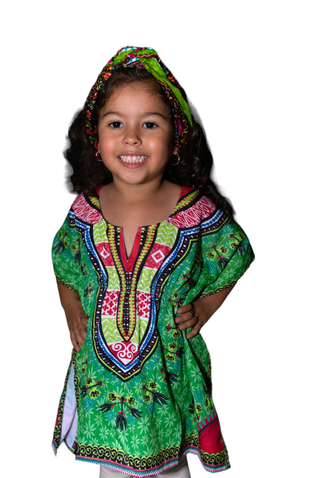 Top Manta de Niña con Estampado Afrocaribeño Verde