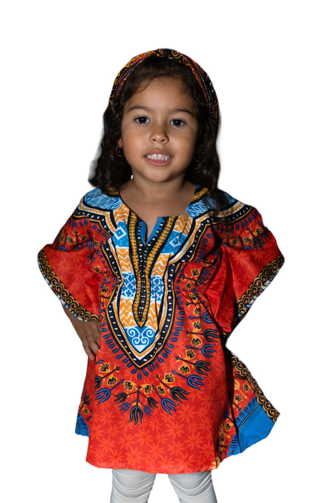 Top Manta de Niña con Estampado Afrocaribeño Naranja