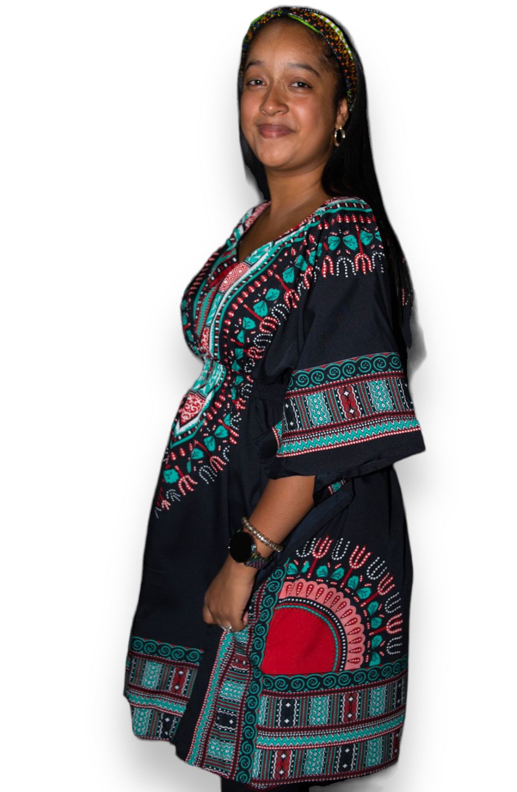 Manta de Dama con Estampado Afrocaribeño Negro