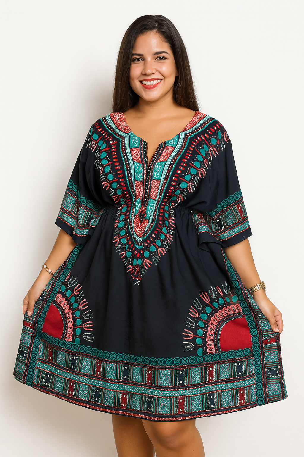 Manta de Dama con Estampado Afrocaribeño Negro