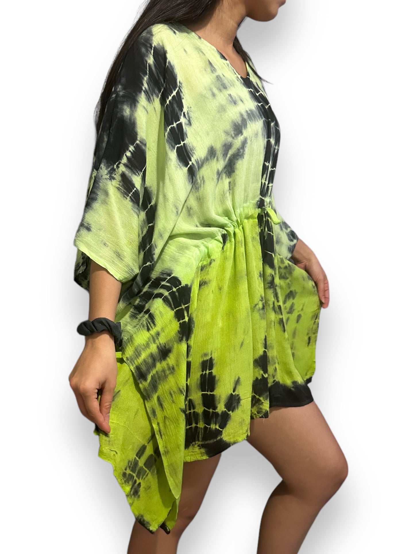 Vestido Corto de Dama Verde Veteado