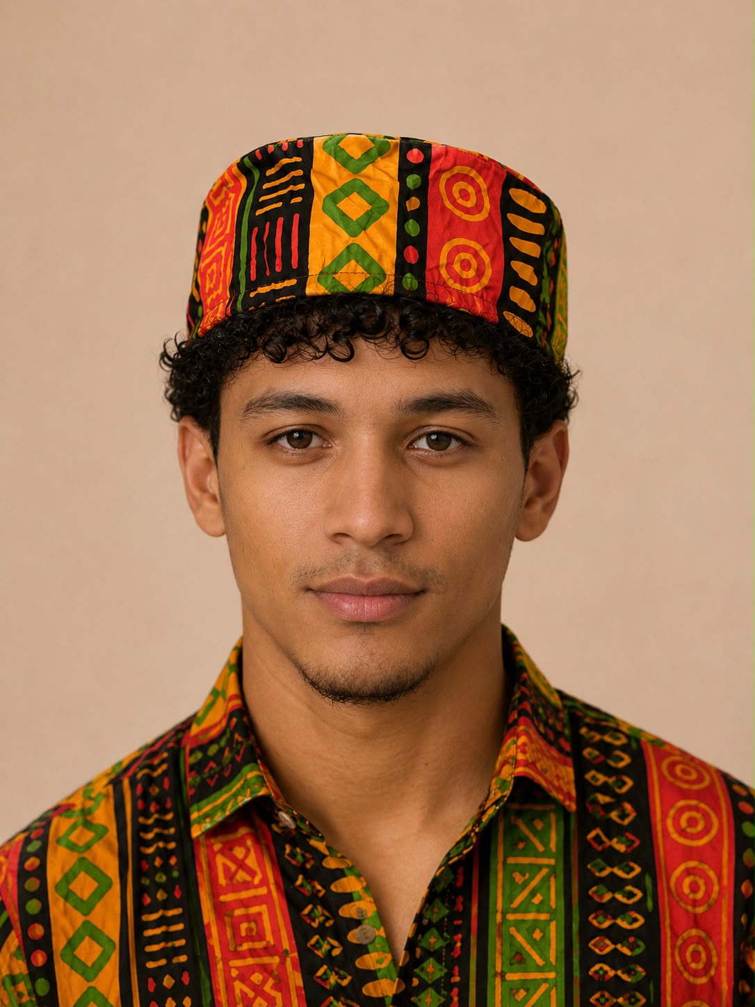 Kufi Afrocaribeño Estampado Multicolor