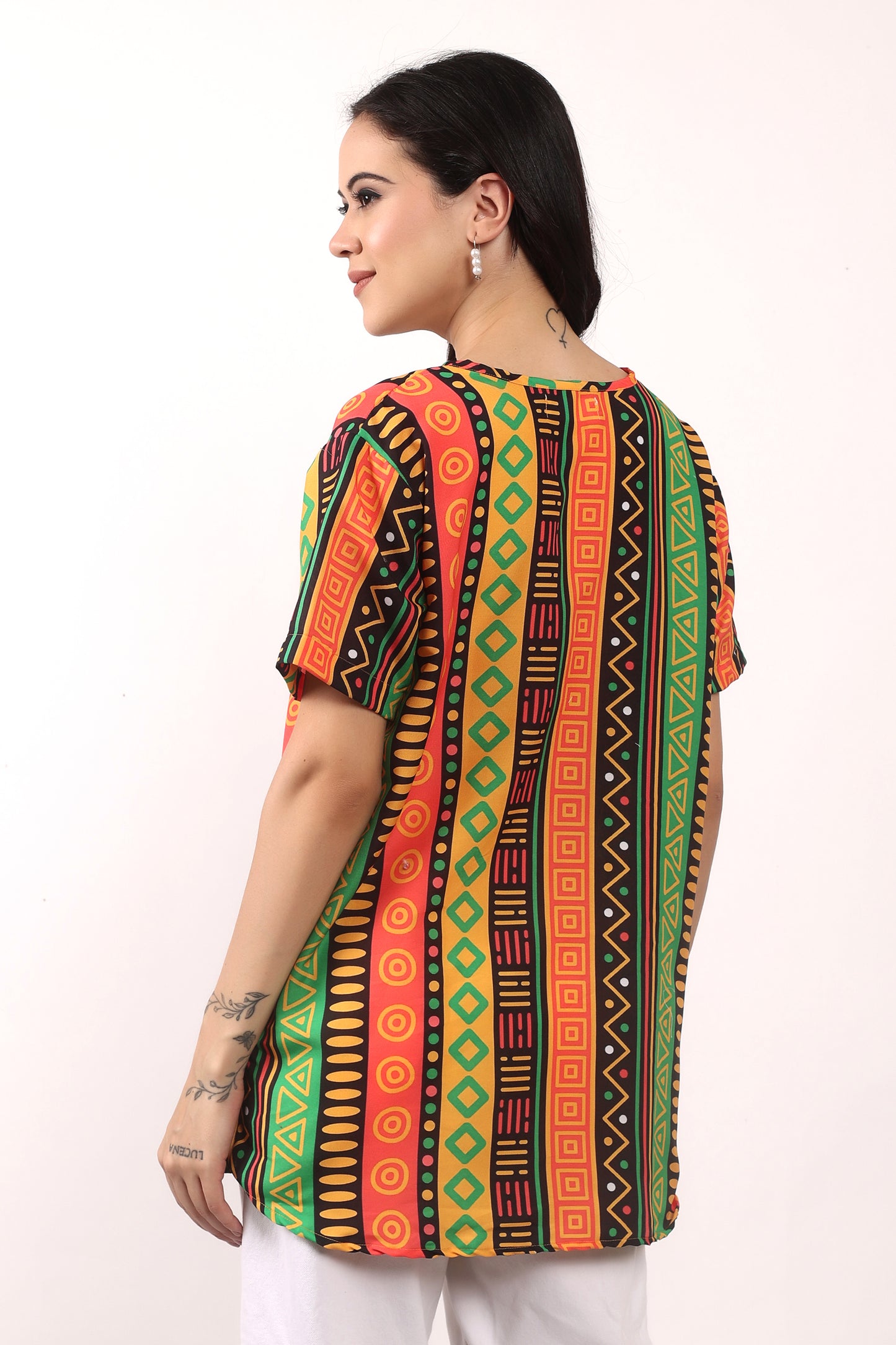 Set Traje Afrocaribeño de Dama de 3 piezas. Blusa, Short y Turbante. Celebracion Afrodescendiente Dia del Negro