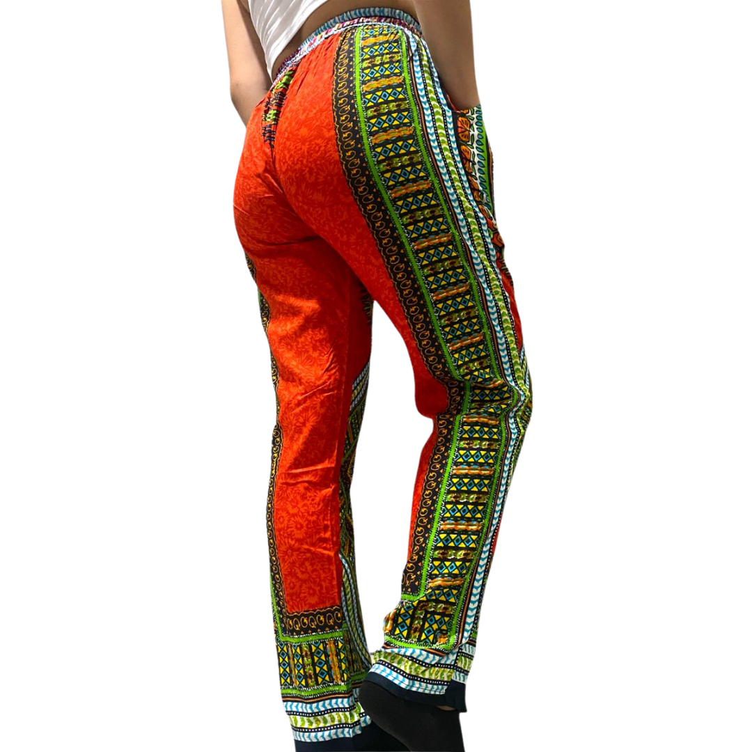 Pantalón de Dama con Estampado Naranja