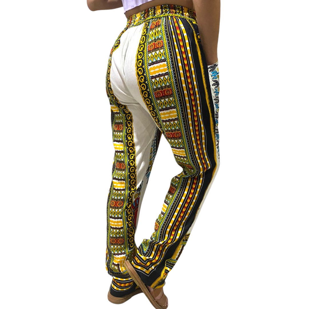 Pantalón de Dama con Estampado Blanco