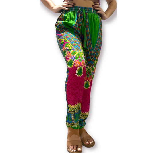 Pantalón de Dama con Estampado Fucsia