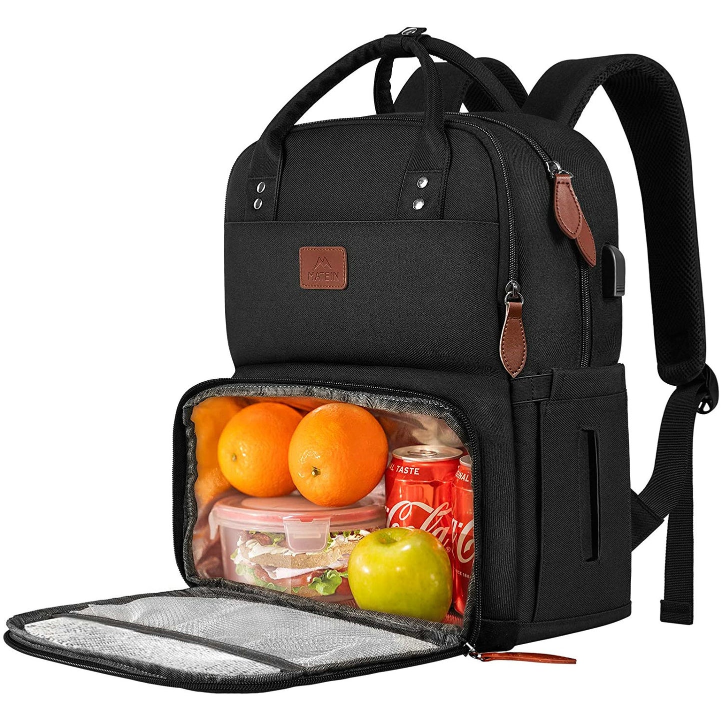 Bulto Mochila Lonchera Matein Negro 15.6 pulgadas