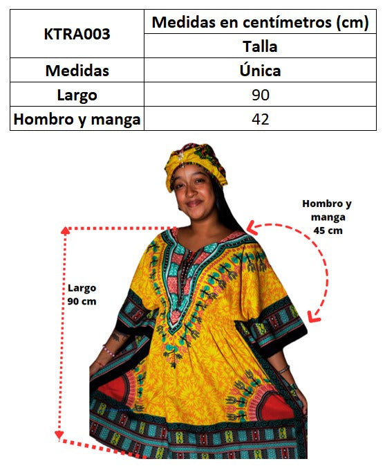 Manta de Dama con Estampado Afrocaribeño Azul Turquesa