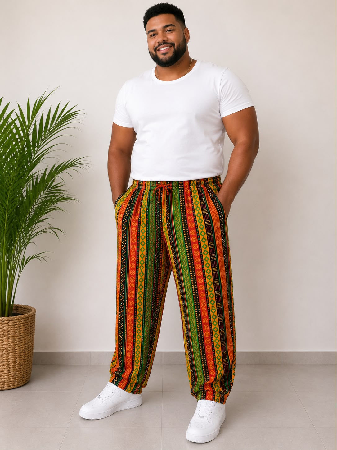 Pantalón De Hombre Estampado Afrocaribeño