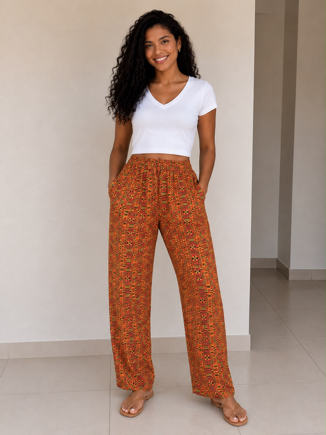 Pantalón De Dama Estampado Afrocaribeño - Unitalla Normal