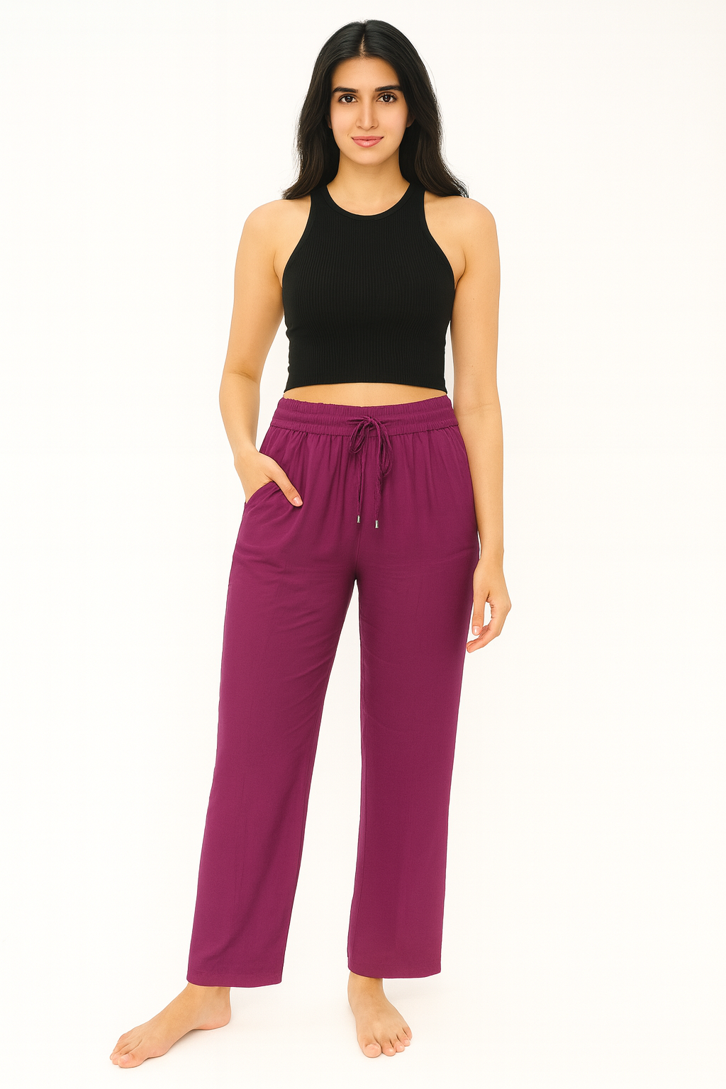 Pantalón de Dama Morado Unitalla Super Fresco y Cómodo