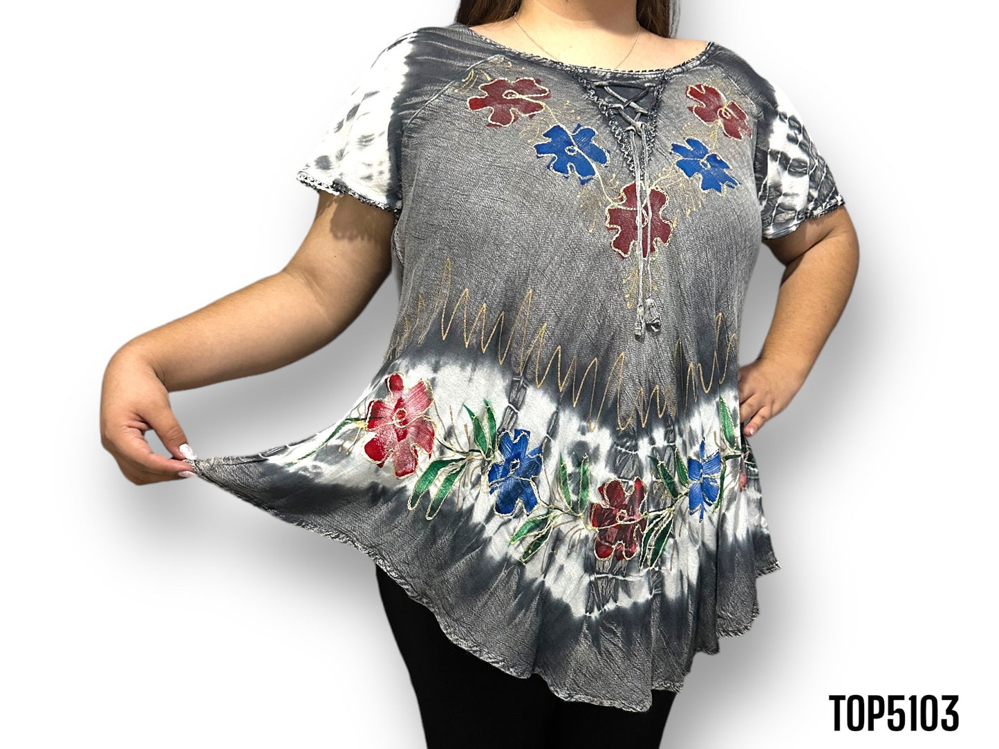 Blusa de Dama Gris con Mangas