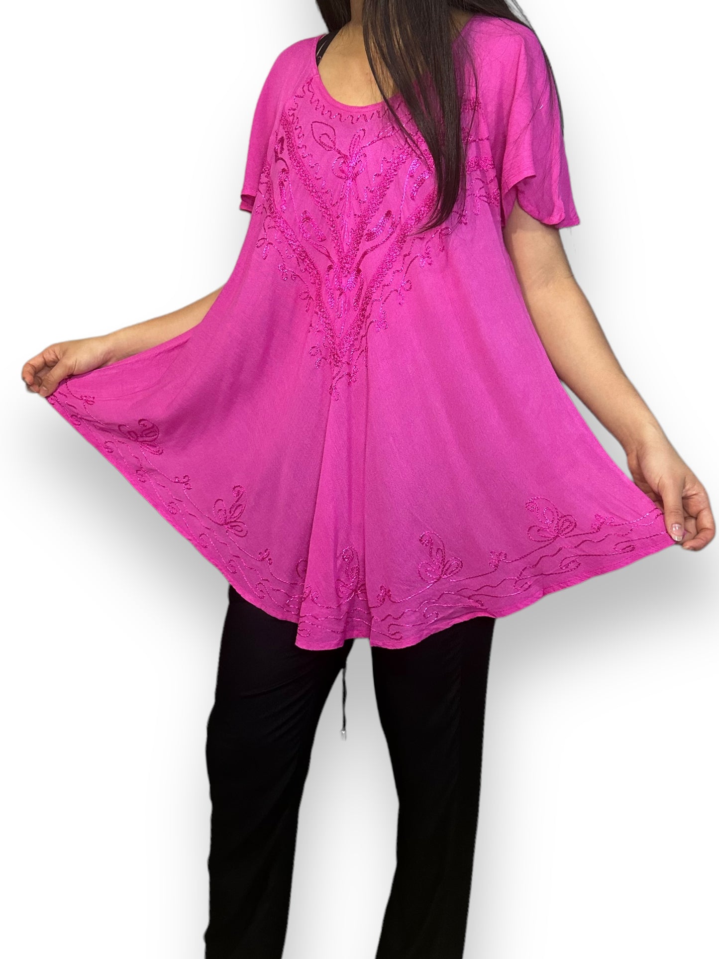 Blusa de Dama Morada con Mangas
