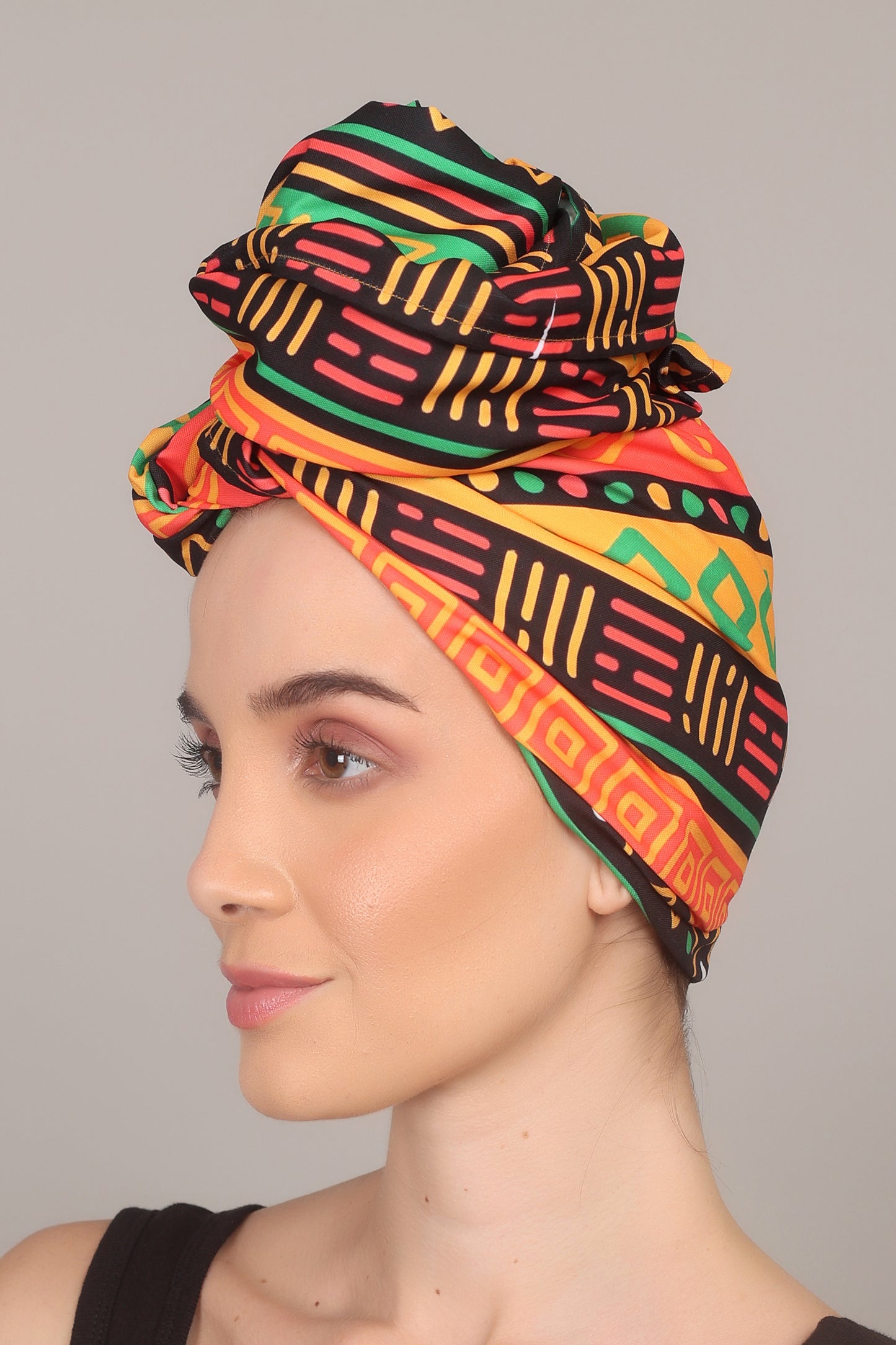 Set Traje Afrocaribeño de Dama de 3 piezas. Blusa, Short y Turbante. Celebracion Afrodescendiente Dia del Negro