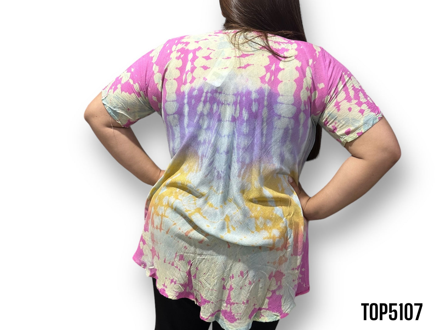 Blusa de Dama Estampado Floreado Rosado con Mangas