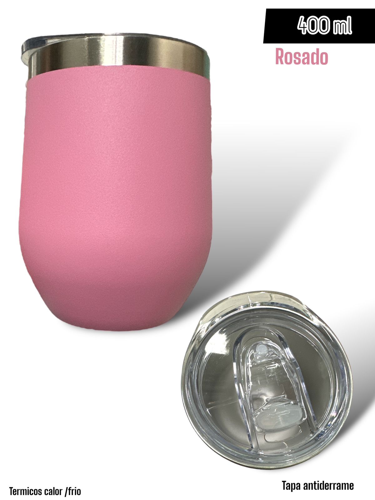 Vaso Térmico 400ml Rosado