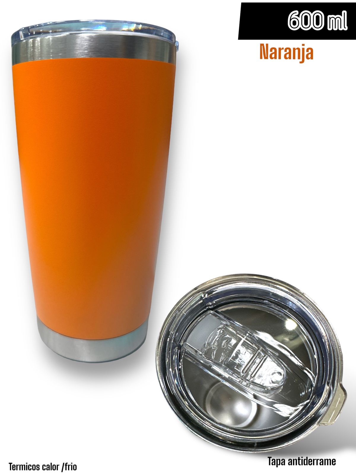 Vaso Térmico 600ml Naranja