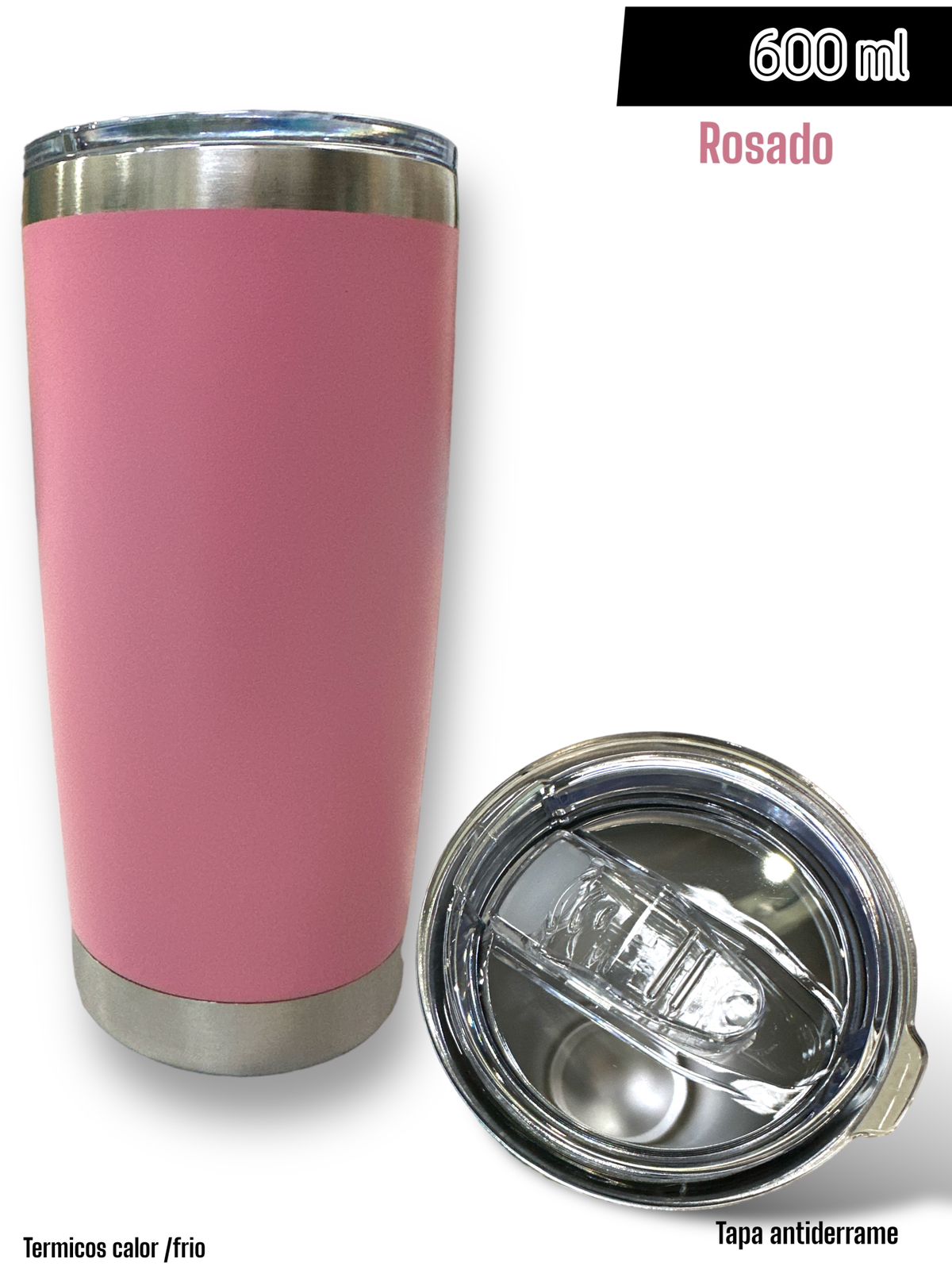 Vaso Térmico 600ml Rosado