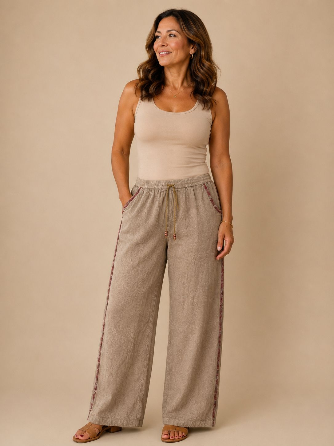 Pantalón Palazzo Beige