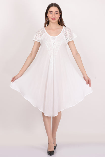 Bata Blanca de Dama Con Mangas