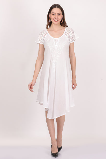 Bata Blanca de Dama Con Mangas