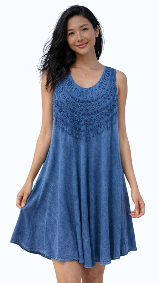 Sleeveless Blue Dress | One Size