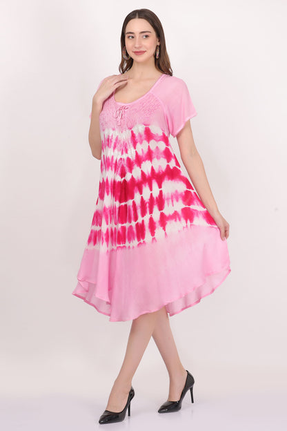 Vestido Estampado de Dama Con Mangas
