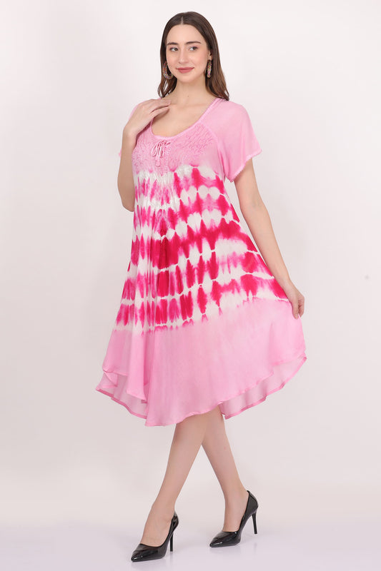Vestido Estampado de Dama Con Mangas