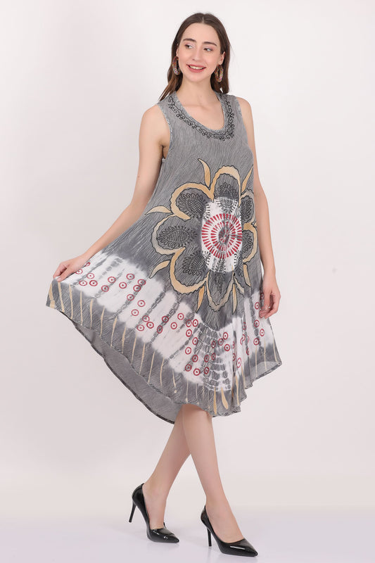 Vestido Estampado de Dama sin mangas